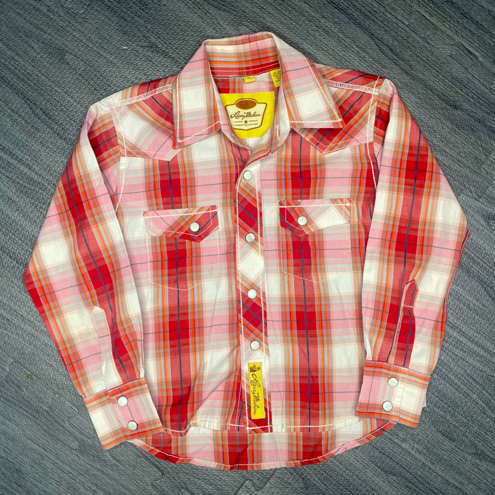 Larry Mahan boys small western Pearlsnap cowboy shirt